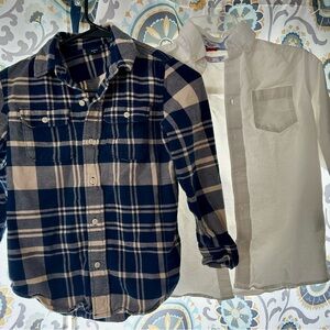 Blue Button Down Shirt in Classic Plaid Flannel